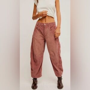 Free People We The Free Good Luck Mid-Rise Cord Barrel Jean
